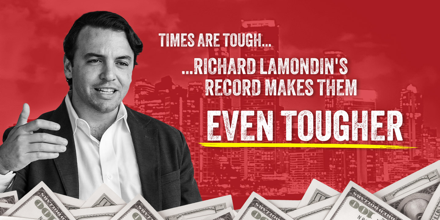 Times are tough... Richard Lamondin's record makes them even tougher